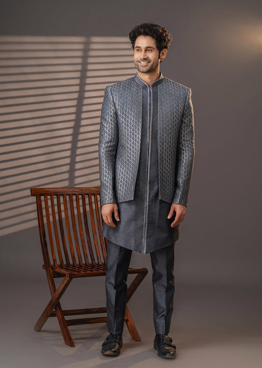 Grey layered Indo Western - Luna