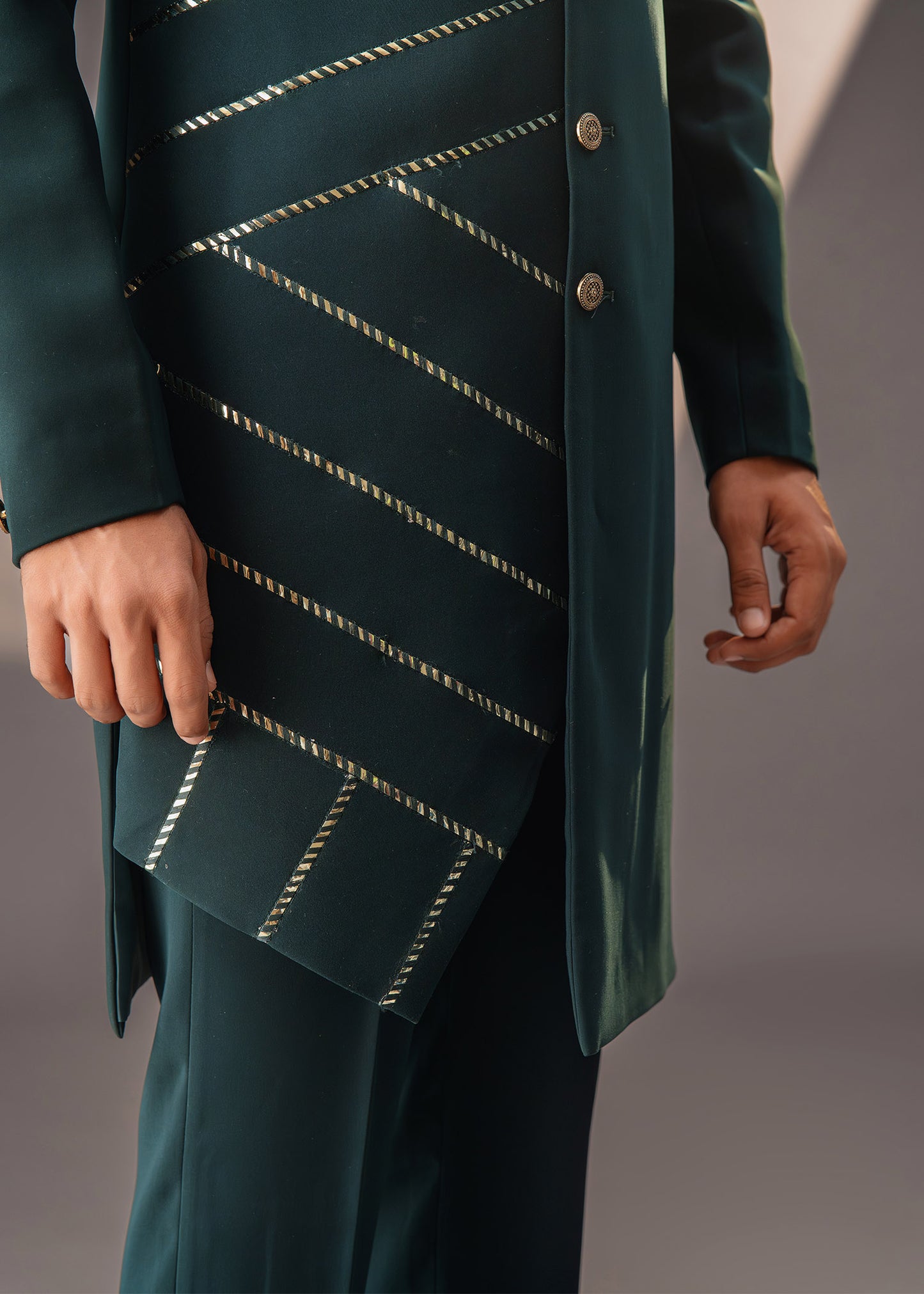 Dark Green Indo western - Prism