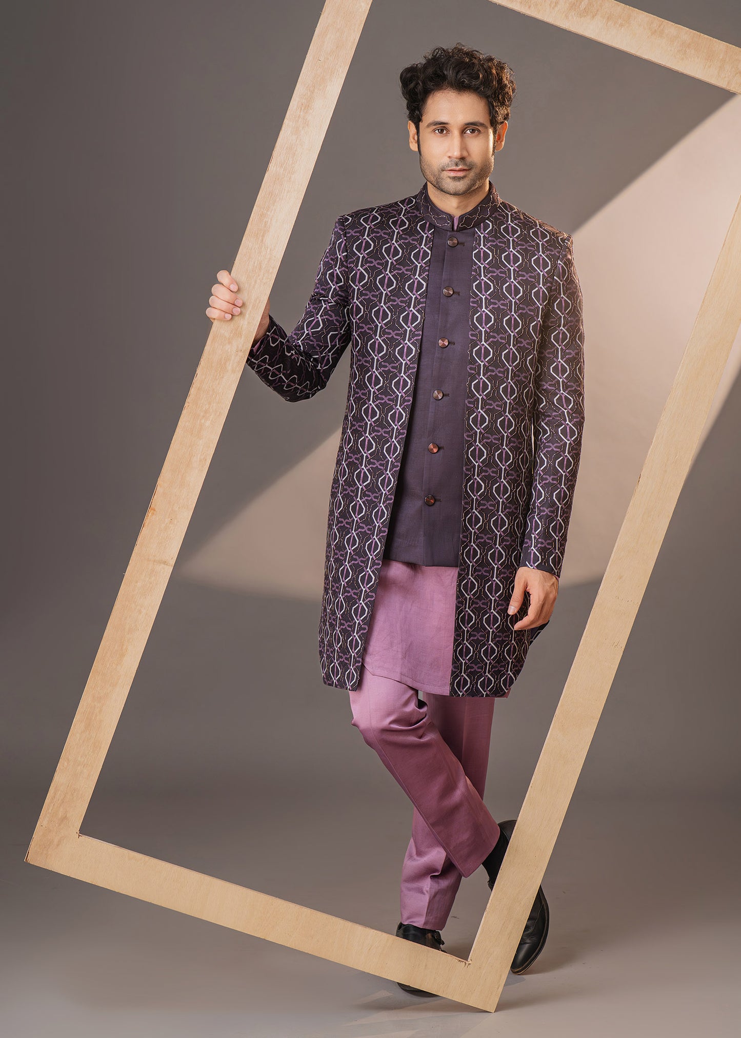 Deep purple layered Indo western - Twilight