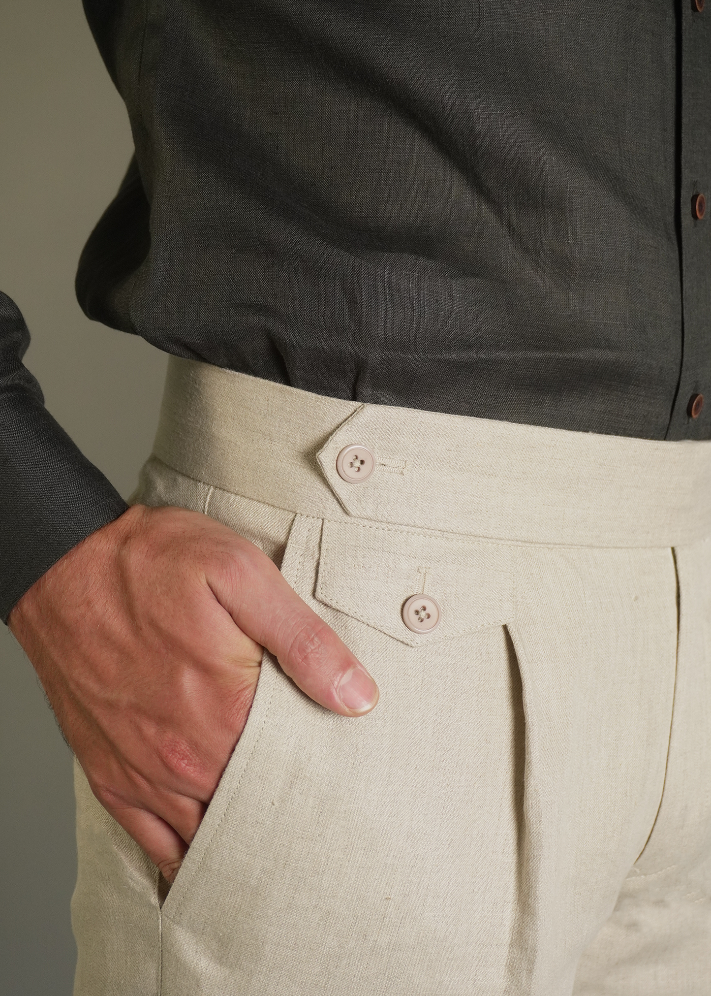 Linen beige trouser
