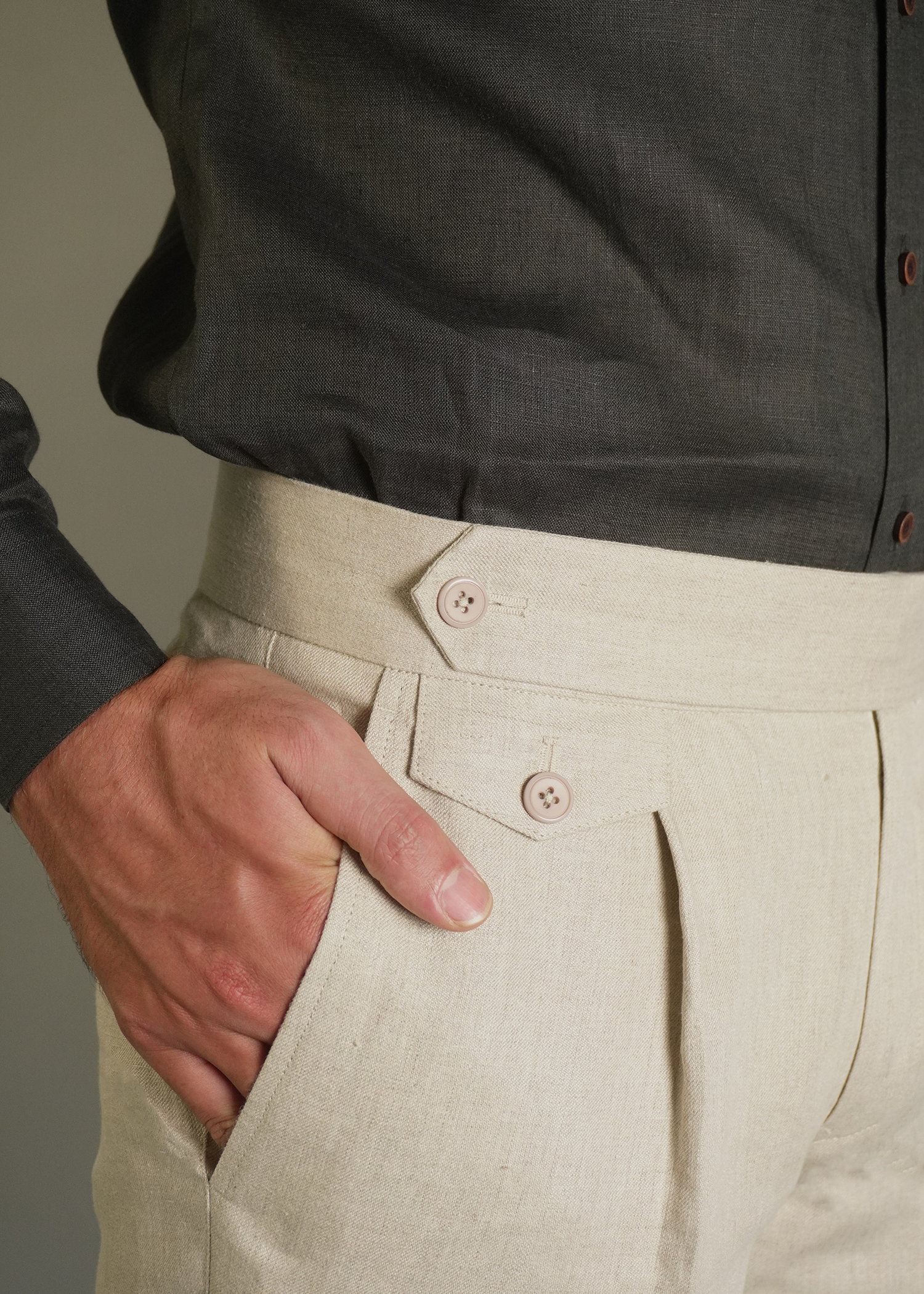 Linen beige trouser