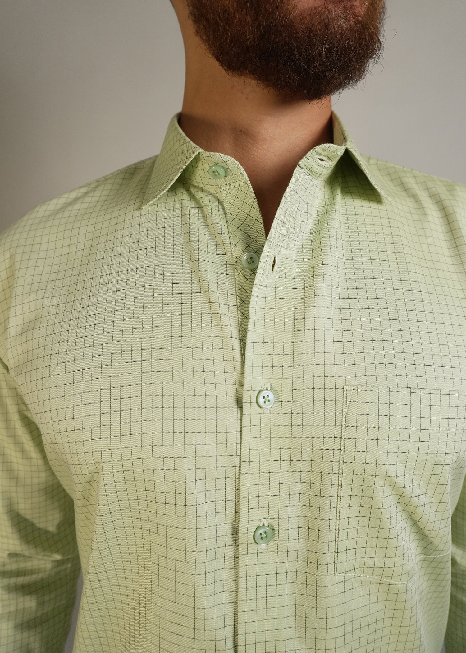 Checks green shirt formal shirt