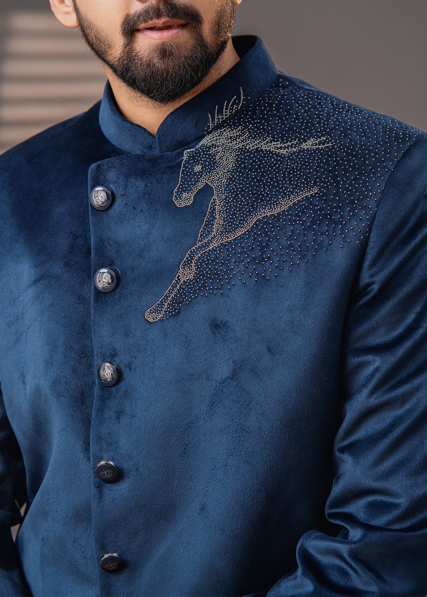 Blue Horse Jodhpuri suit - Pegasus