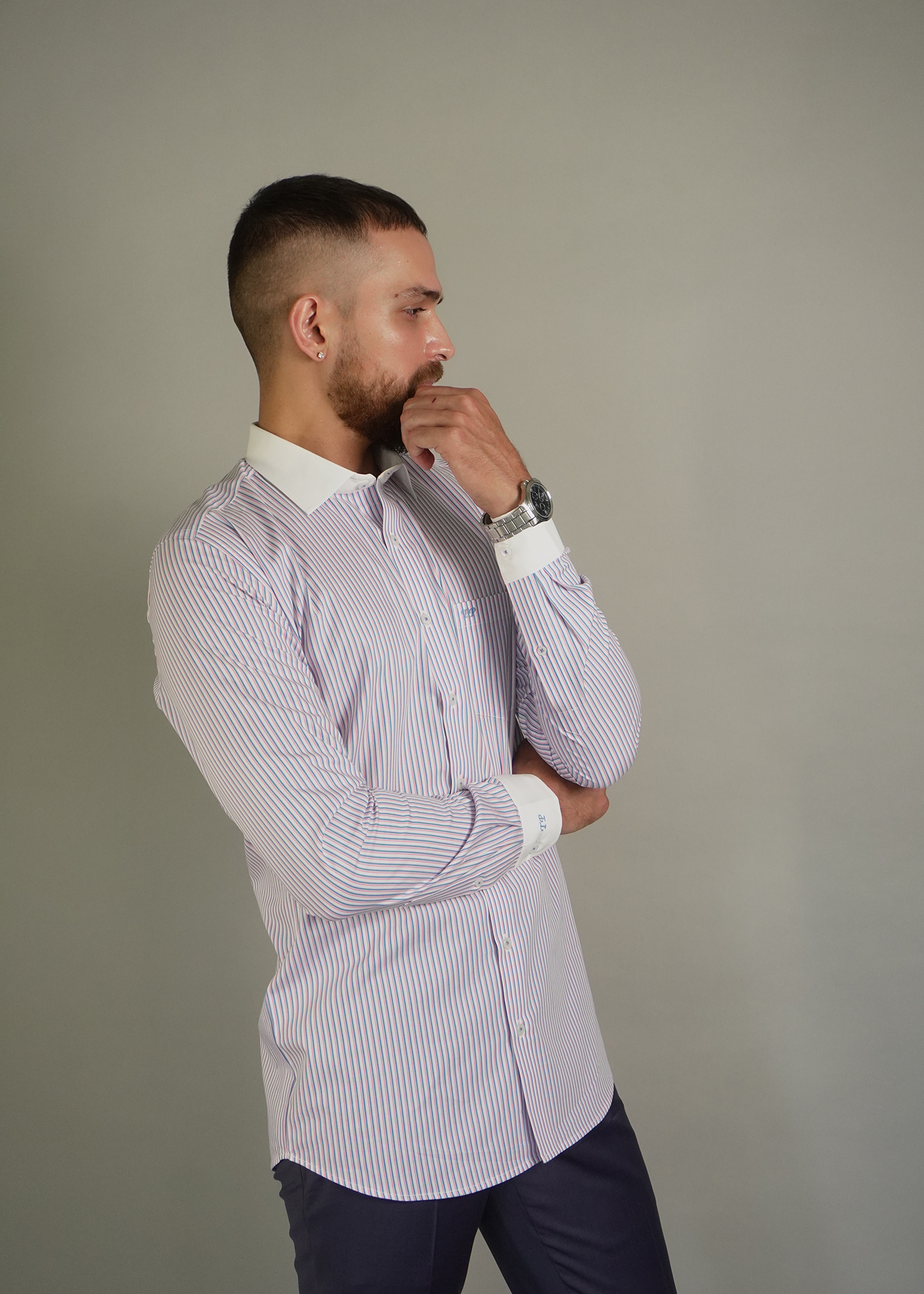 Pink and Blue striped shirt