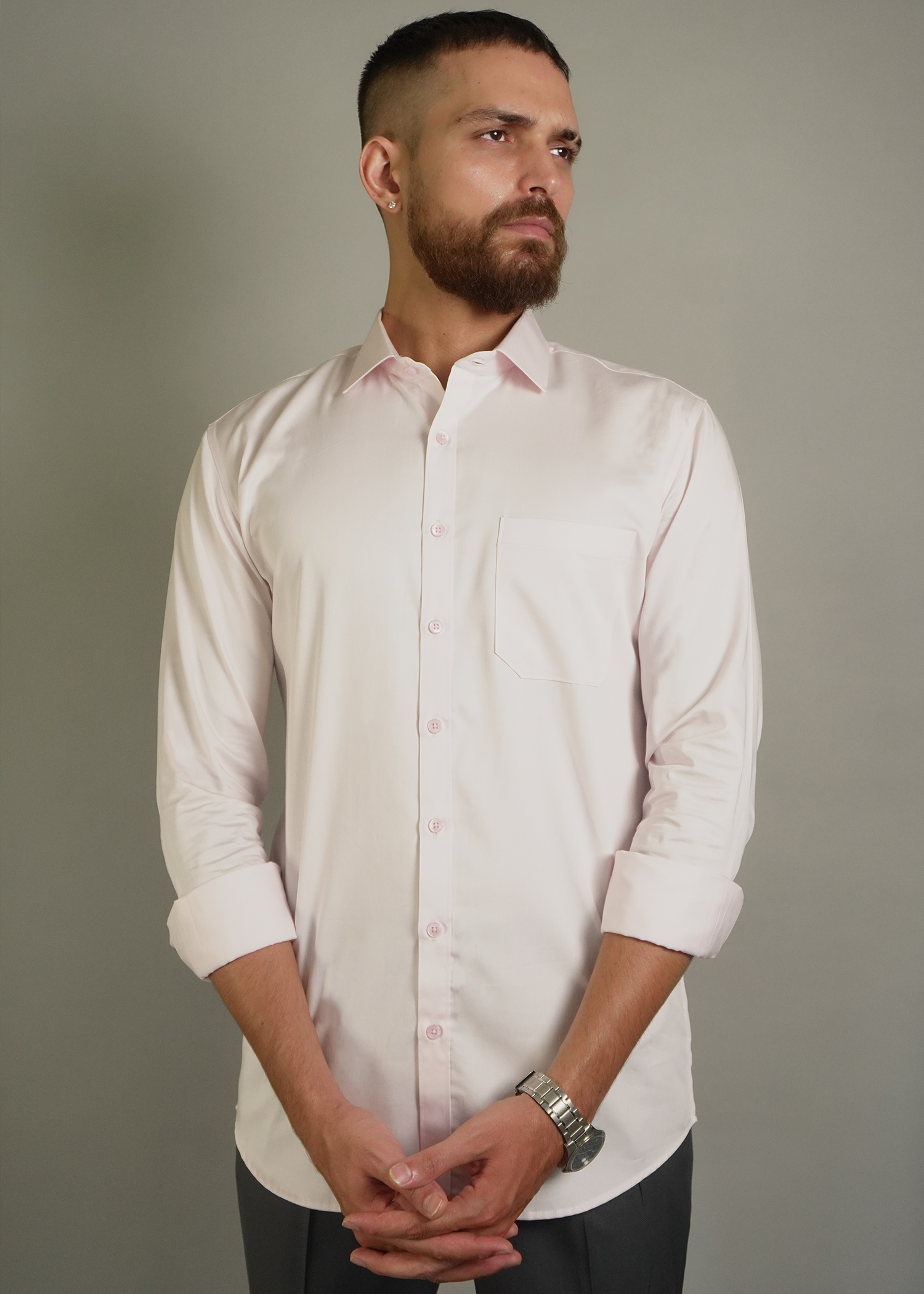 Light pink cotton formal shirt 